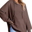 Drawstring Slit Long Sleeve Hoodie - Korvel