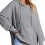 Drawstring Slit Long Sleeve Hoodie - Korvel