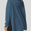 Drawstring Slit Long Sleeve Hoodie - Korvel