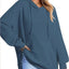 Drawstring Slit Long Sleeve Hoodie - Korvel