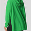 Drawstring Slit Long Sleeve Hoodie - Korvel