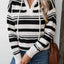 Drawstring Striped Long Sleeve Hooded Sweater - Korvel