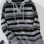 Drawstring Striped Long Sleeve Hooded Sweater - Korvel