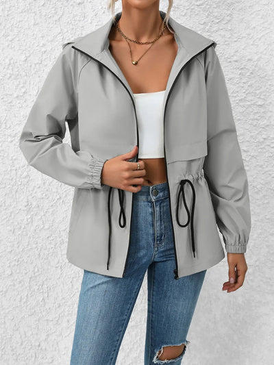 Premium Drawstring Zip Up Hooded Jacket