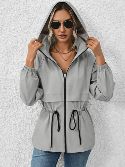 Premium Drawstring Zip Up Hooded Jacket