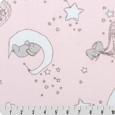 Tela Minky Digital Cuddle Blush Dream Big - 58"/60" por Yarda