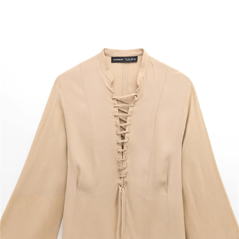 Robe Slim Fit Élégante pour Femmes en Abricot