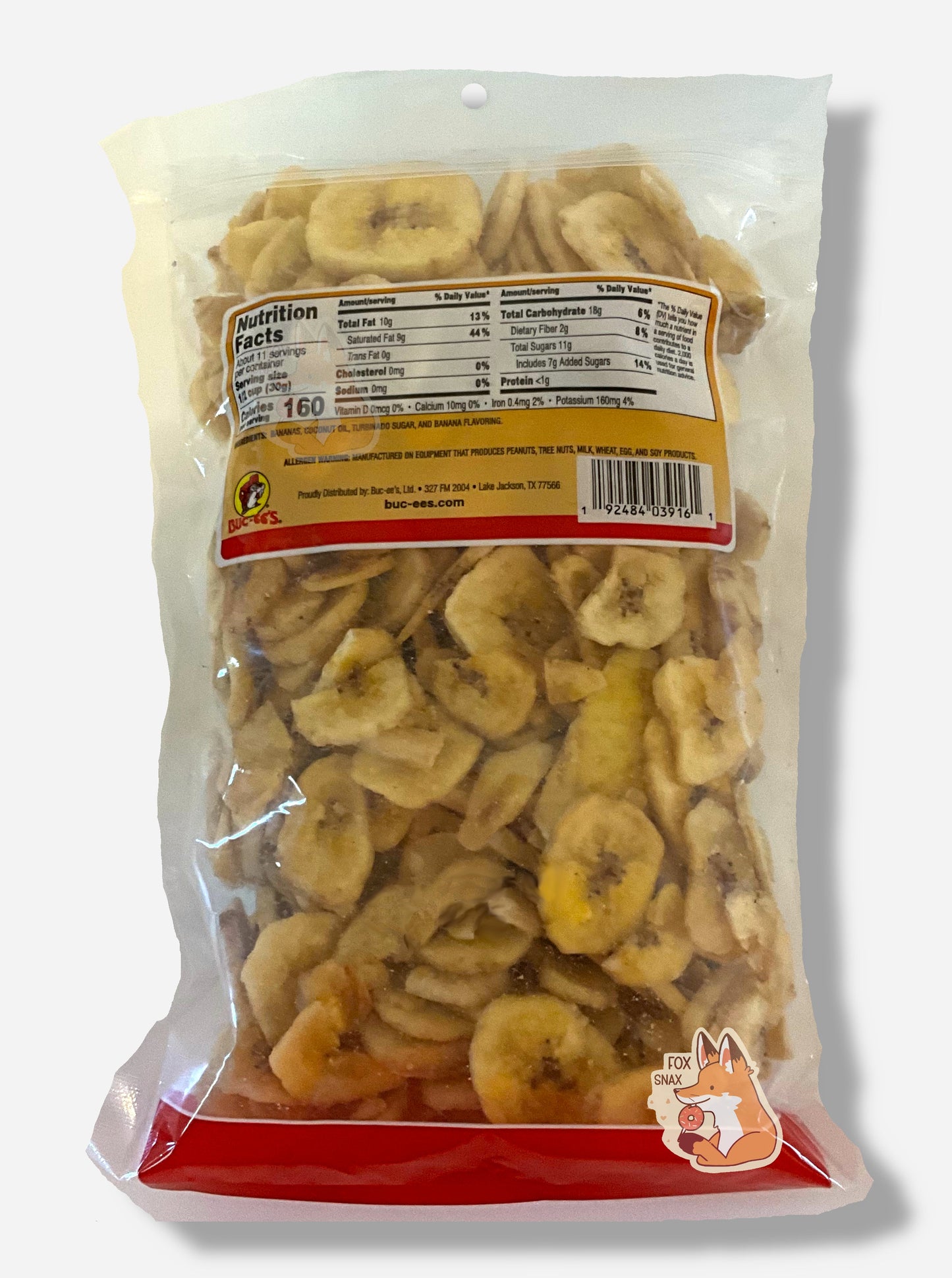 Chips de banane séchées sucrées Buc-ee's - 12 oz