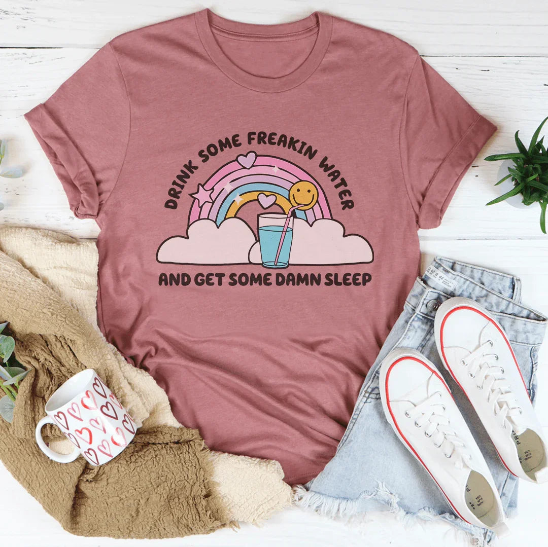 Camiseta Bebe Agua Y Duerme Bien