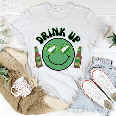 Drink Up Smiley St. Patrick's Tee