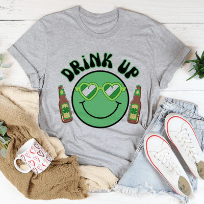 Drink Up Smiley St. Patrick's Tee