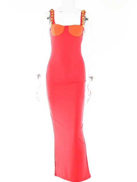 Vestido Maxi Bodycon Sin Tirantes Elegante
