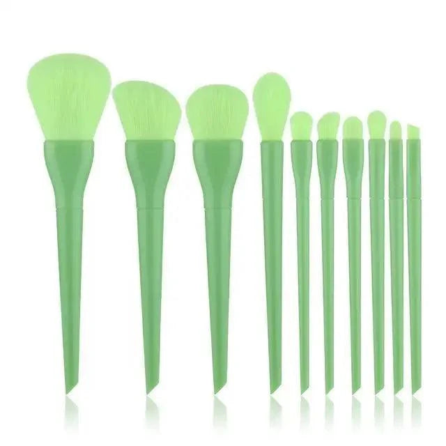 Ensemble de pinceaux de maquillage professionnels de 10 pièces avec poils naturels
