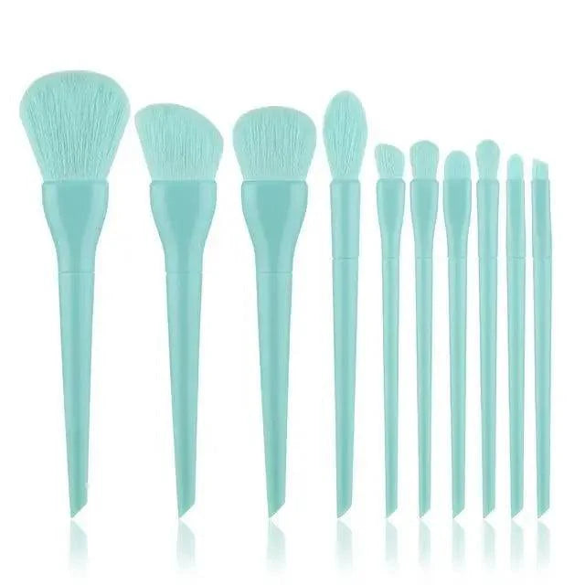 Ensemble de pinceaux de maquillage professionnels de 10 pièces avec poils naturels