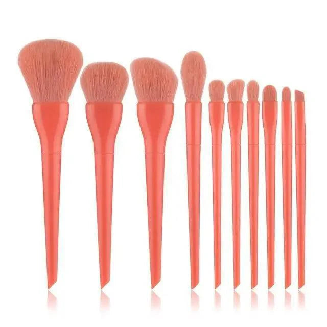 Ensemble de pinceaux de maquillage professionnels de 10 pièces avec poils naturels