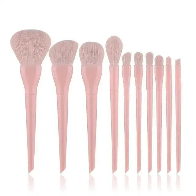 Ensemble de pinceaux de maquillage professionnels de 10 pièces avec poils naturels