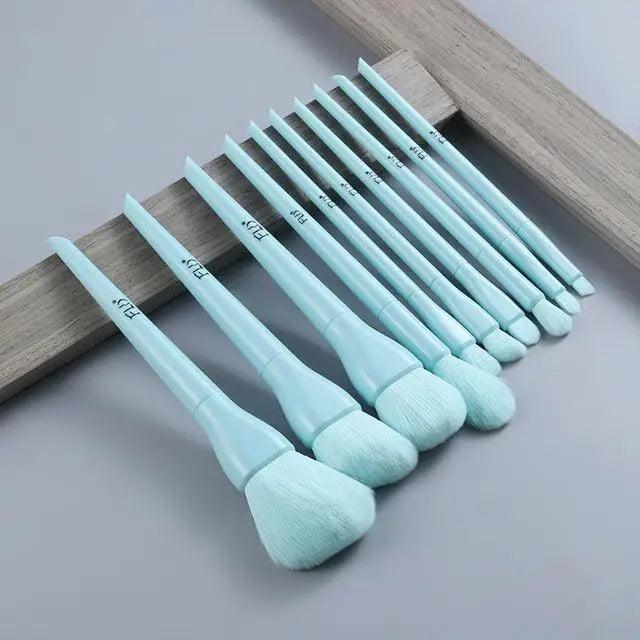 Ensemble de pinceaux de maquillage professionnels de 10 pièces avec poils naturels