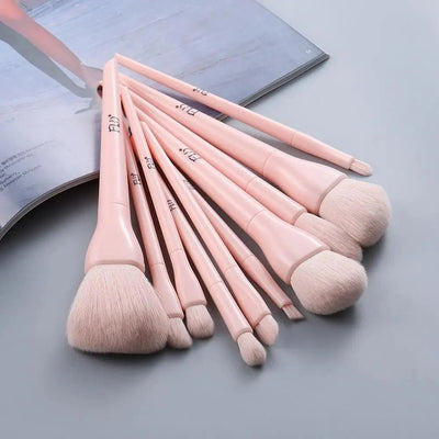 Ensemble de pinceaux de maquillage professionnels de 10 pièces avec poils naturels