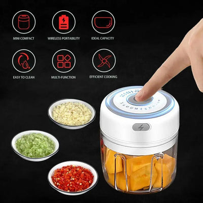 Premium Electric Mini Garlic Press & Vegetable Chopper