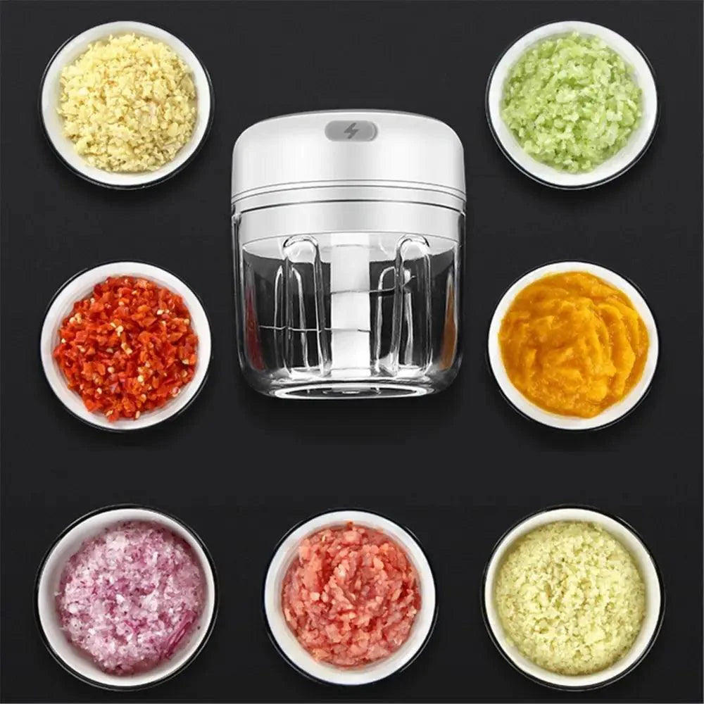 Premium Electric Mini Garlic Press & Vegetable Chopper