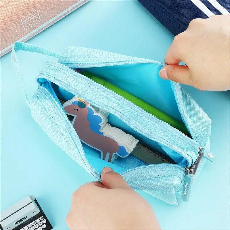 Durable Large Capacity Double Layer Pencil Case
