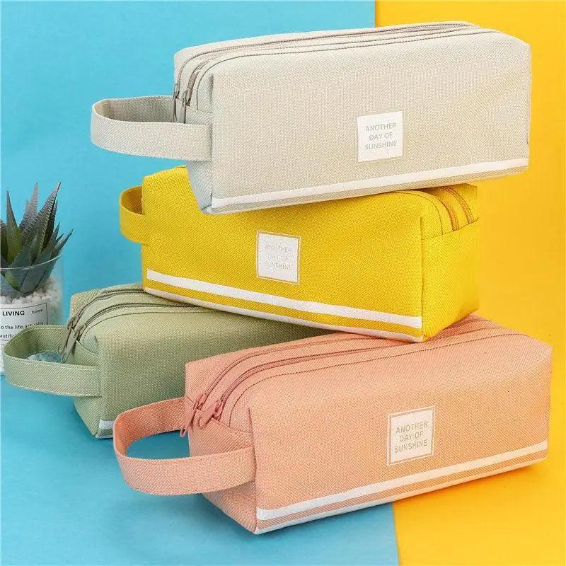 Durable Large Capacity Double Layer Pencil Case