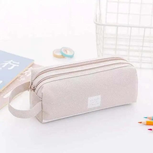 Durable Large Capacity Double Layer Pencil Case
