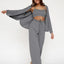 Ribbed Drop Sleeves Women's Sleepwear Set