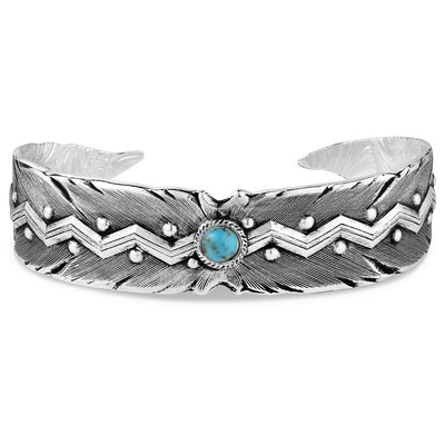 Turquoise Lightning Cuff Bracelet - Artisan Crafted - Korvel