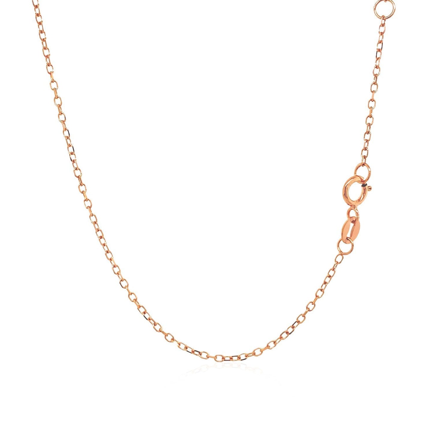 14k Rose Gold Necklace with Round White Topaz - 17 Inch