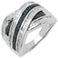 1.02 Carat Genuine Blue & White Diamond Sterling Silver Ring