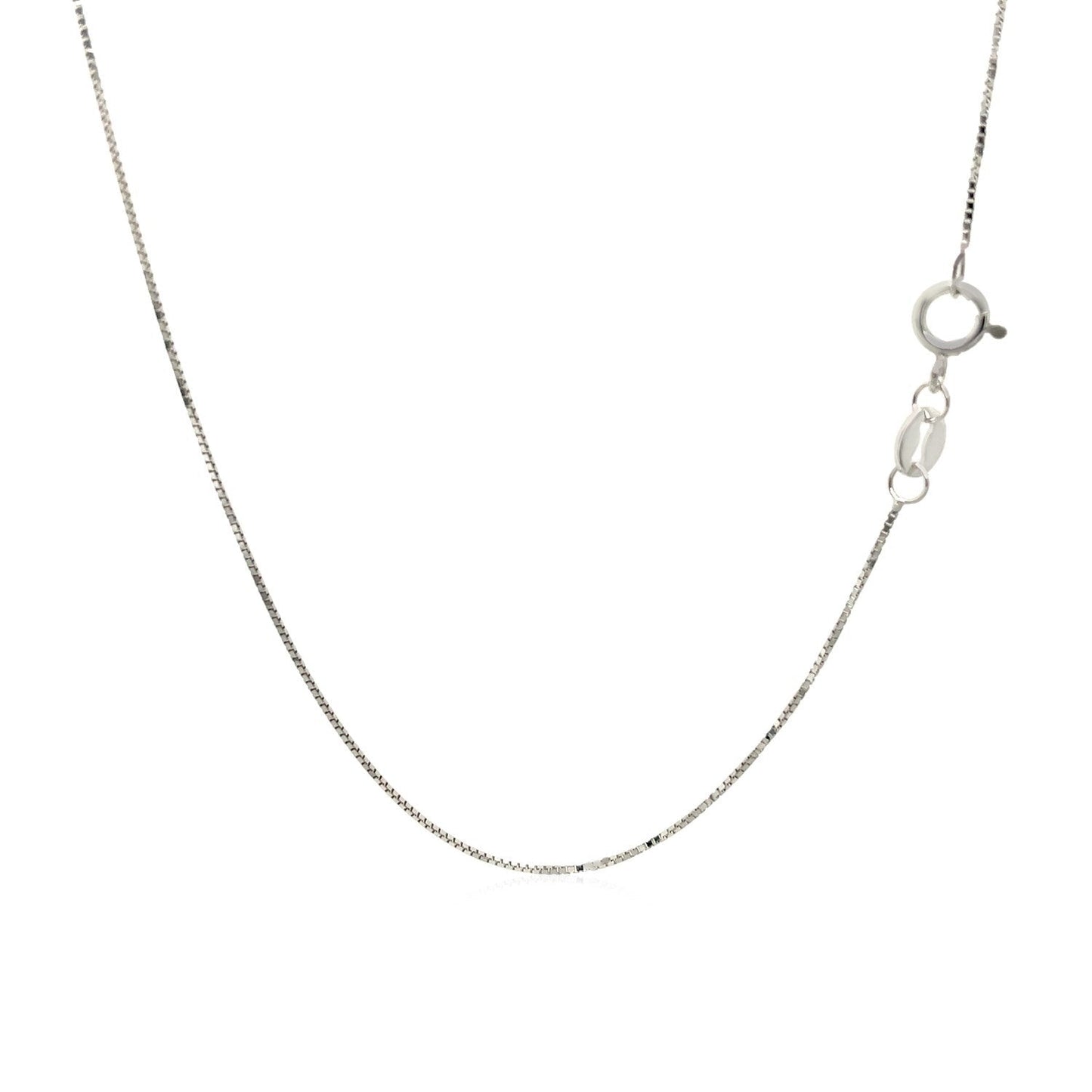 14k White Gold Adjustable Box Chain - 0.6mm