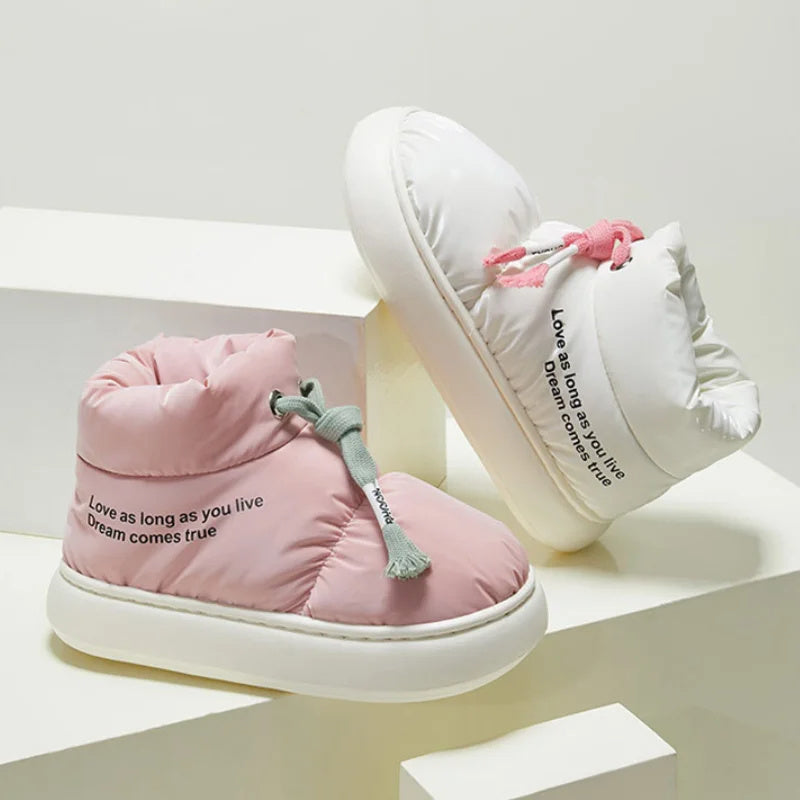 Bottes de neige en peluche imperméables pour femmes