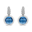 Boucles d'oreilles pendantes en or blanc 18K avec topaze bleue et diamants