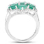 3.33 Carat Zambian Emerald & White Zircon Sterling Silver Ring