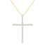 Collar con Colgante de Cruz de Diamante de Plata Esterlina .925 - 18"