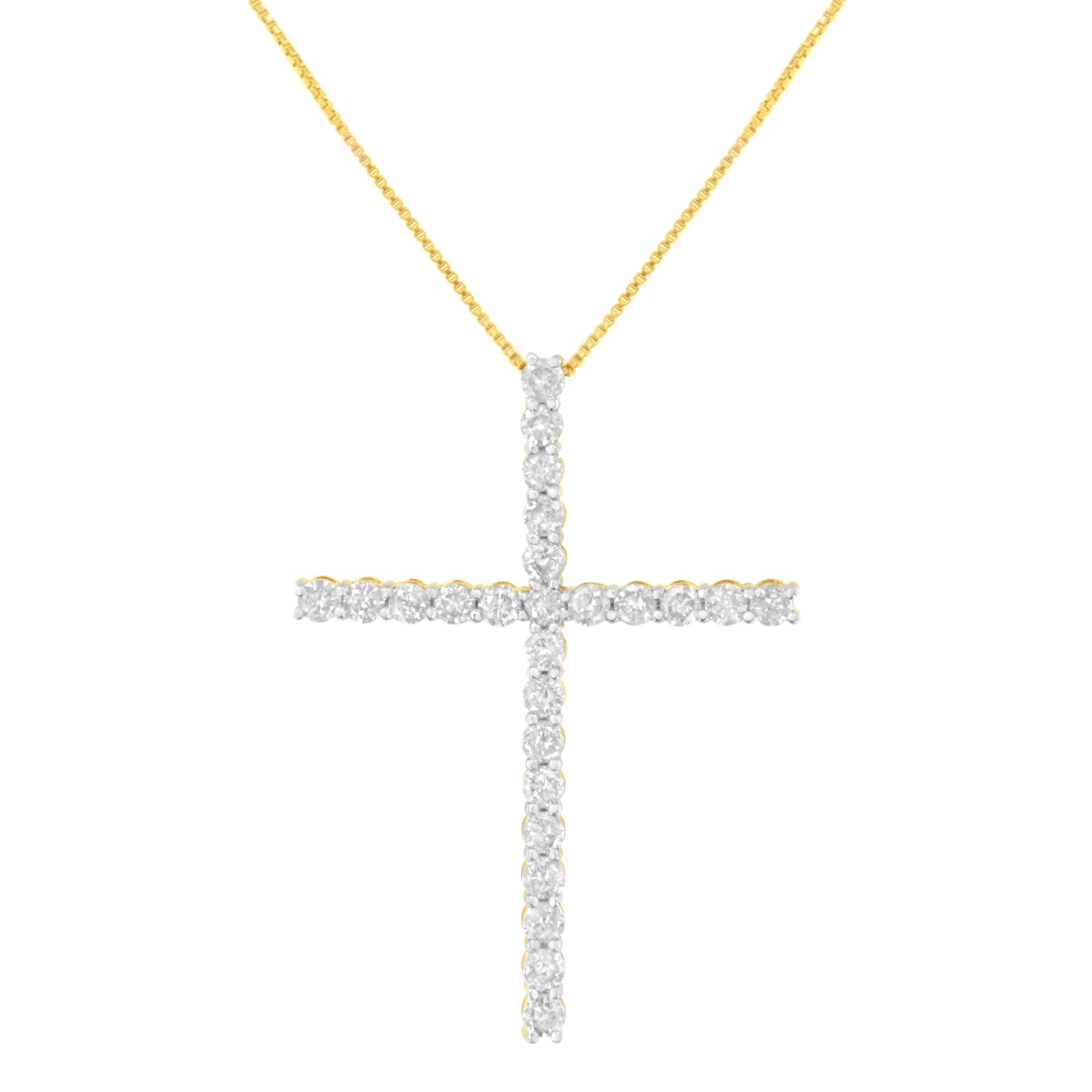 Collar con Colgante de Cruz de Diamante de Plata Esterlina .925 - 18"