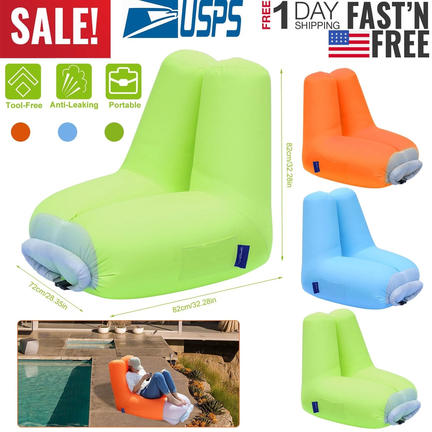 Gbruno Fauteuil Gonflable Canapé - Imperméable et Portable