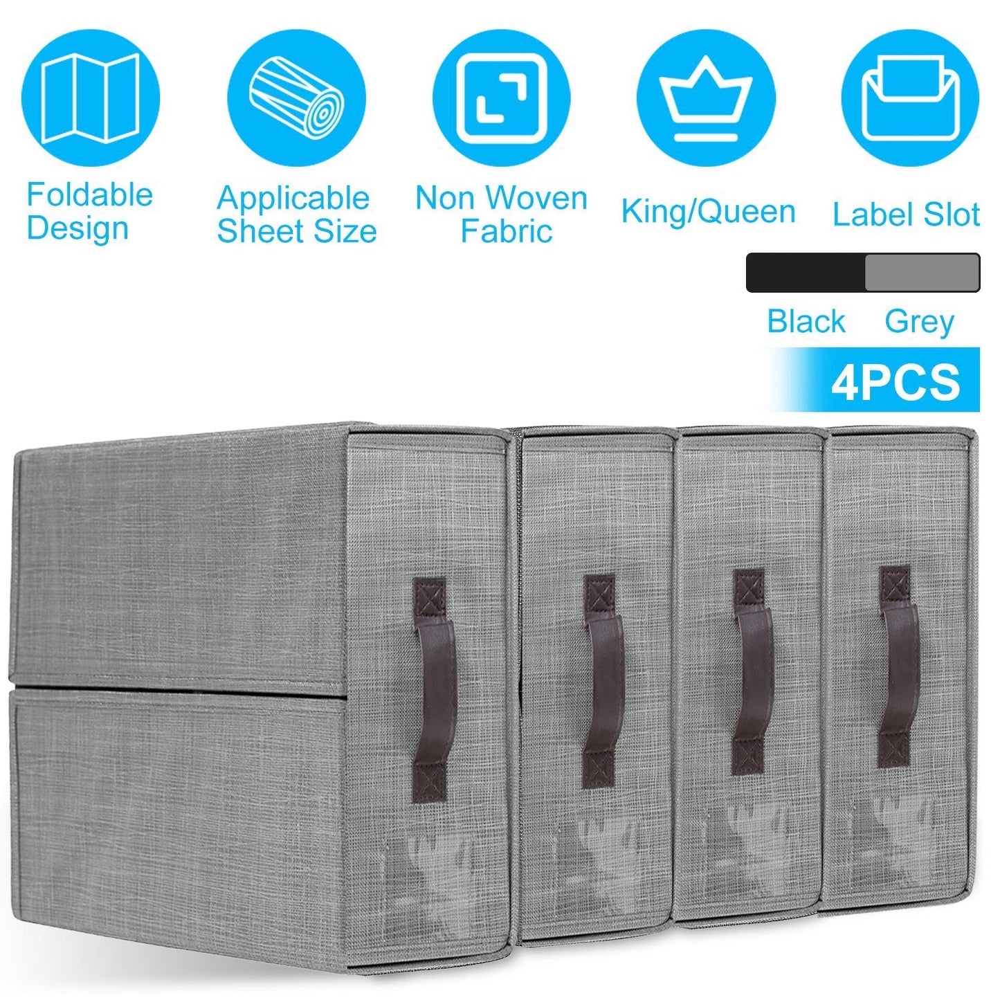 4-Piece Foldable Bed Sheet Organizers for Neat Storage