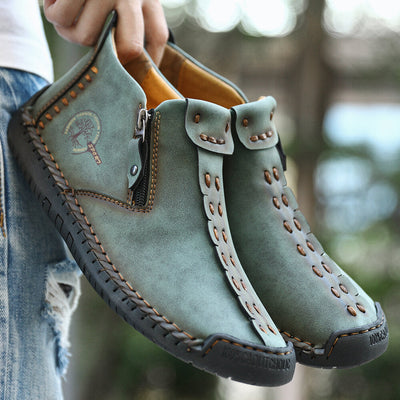 Bottes Cheville Élégantes pour Hommes avec Fermeture Éclair pour Activités de Plein Air