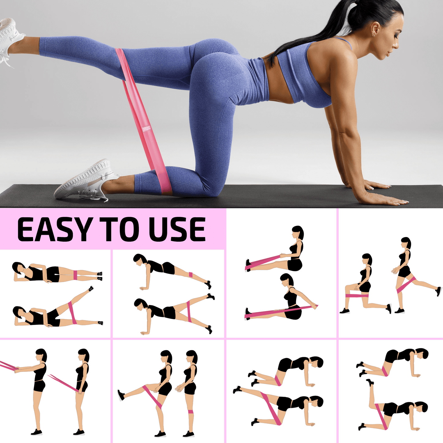 Juego de 3 bandas de resistencia para mujeres XGear Fitness