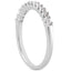 Anillo de boda de diamantes con configuración en U elegante de oro blanco de 14k