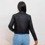 Premium Black Leather Bomber Jacket