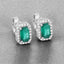 Pendientes de Esmeralda Zambiana y Diamante de 0.91 Quilates en Oro Blanco de 14K