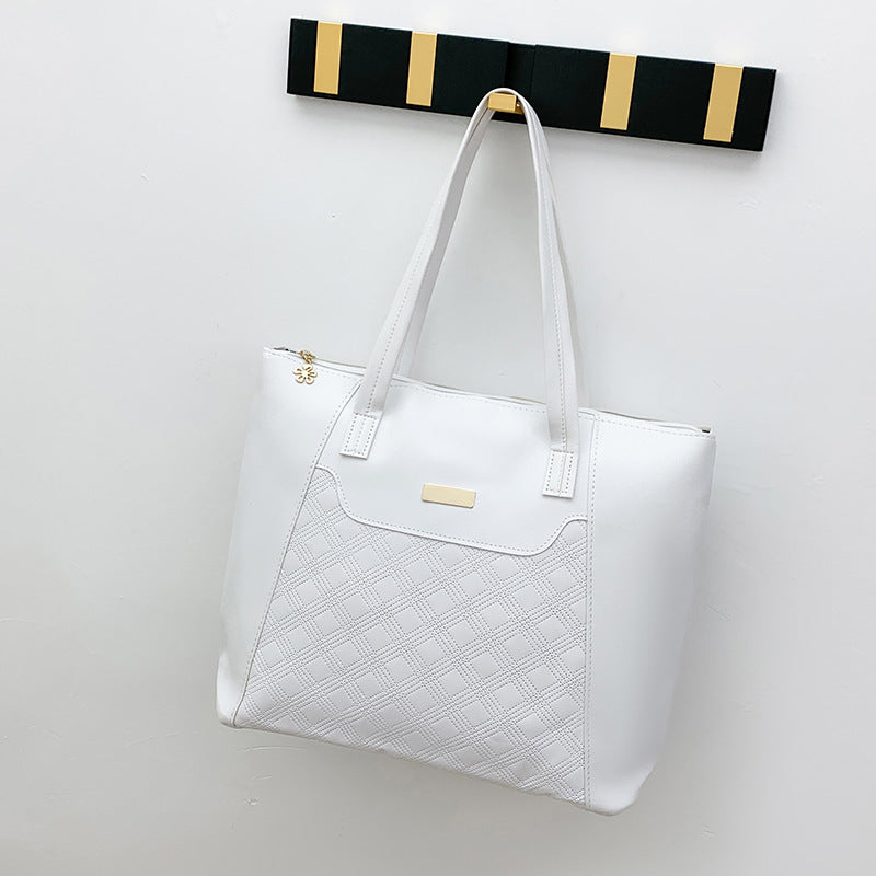 Bolso Tote de Gran Capacidad con Relieve de Diamante