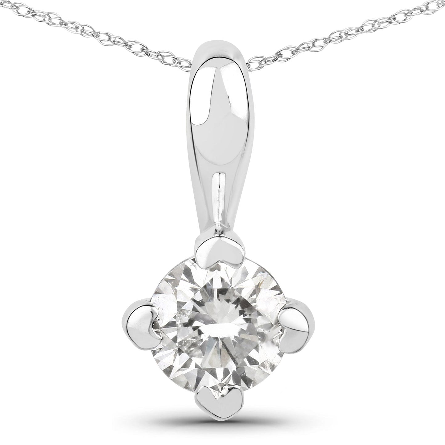 Pendentif en diamant cultivé en laboratoire de 0,33 carat en or blanc 14K