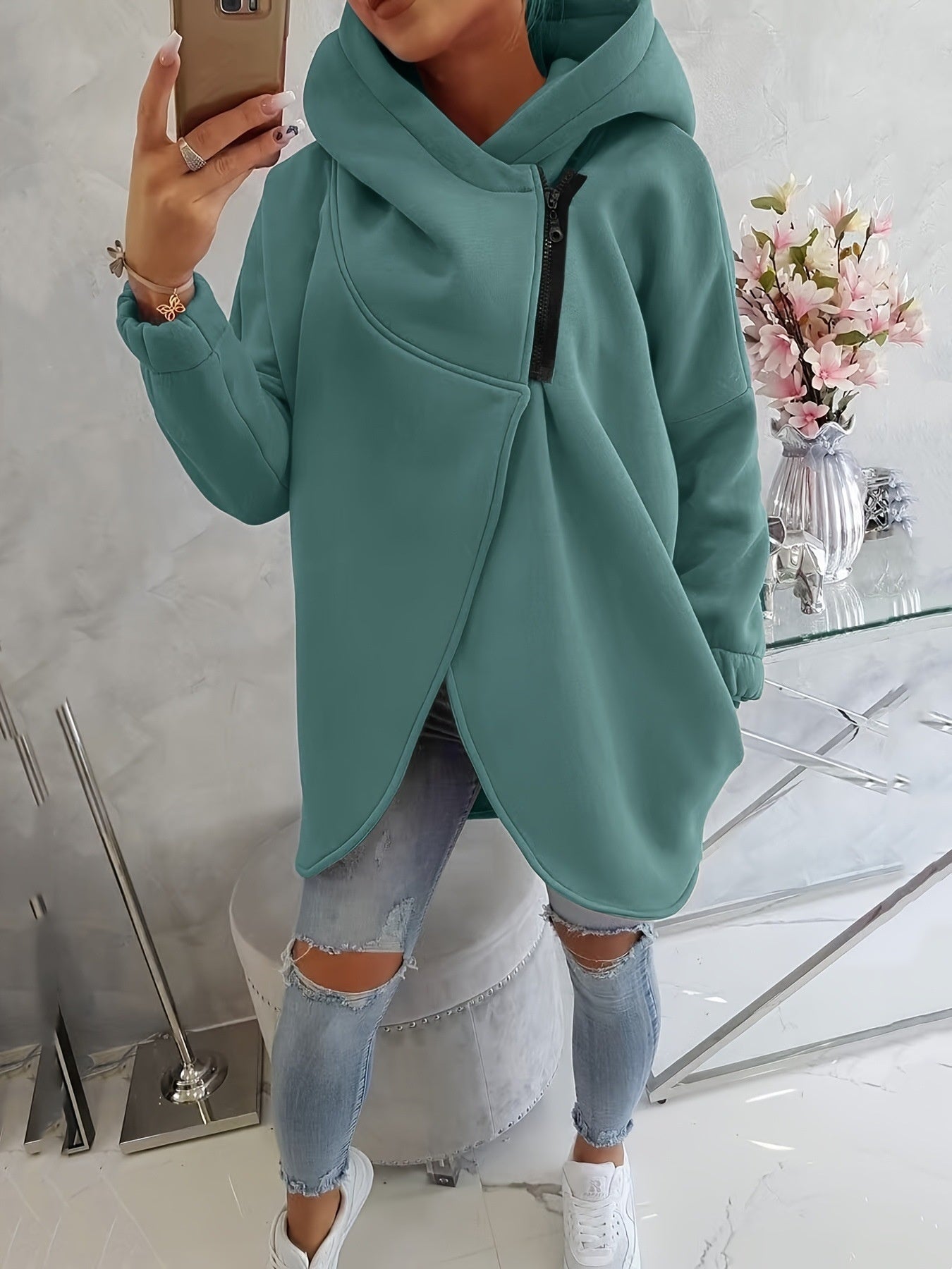 Women's Plus Size Solid Color Overcoat
