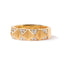 Bague en Or Jaune 14K avec Diamants Blancs en Forme de Pyramide - Taille 7