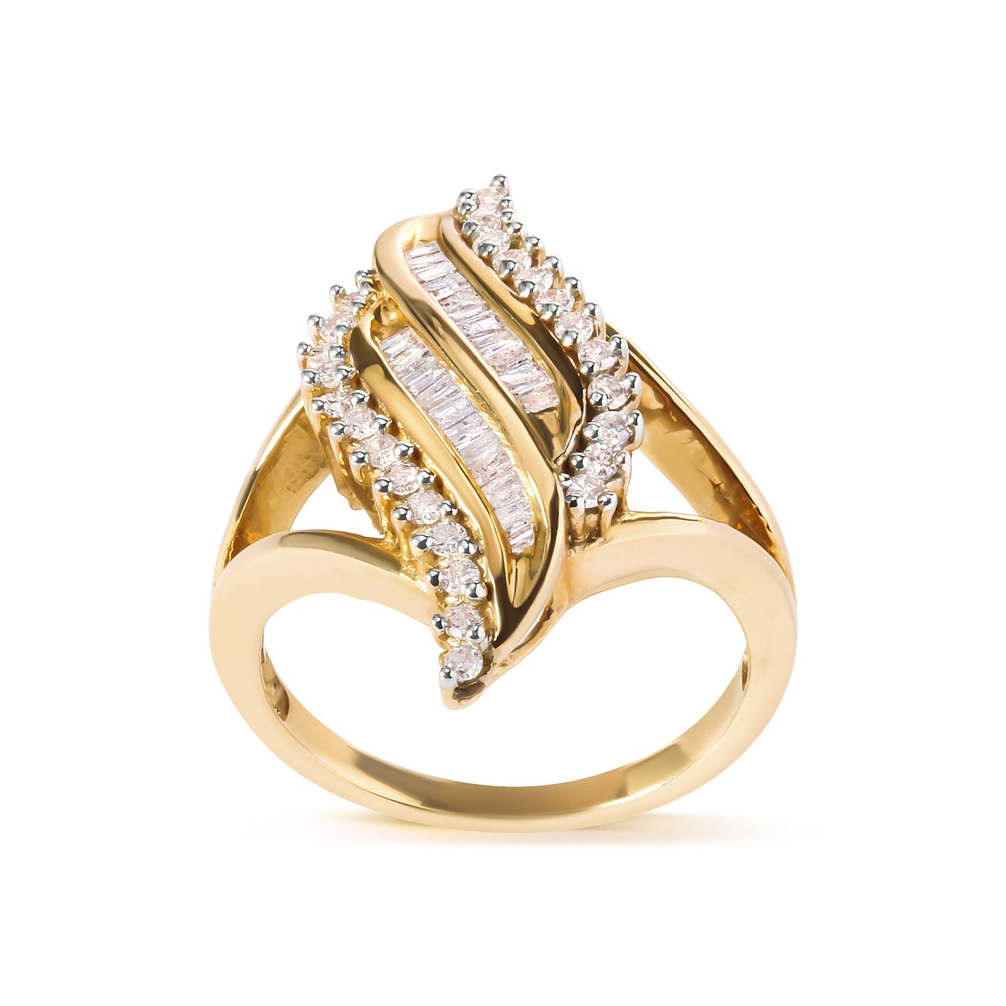 Bague cocktail en diamant 10K or jaune 1/2 cttw