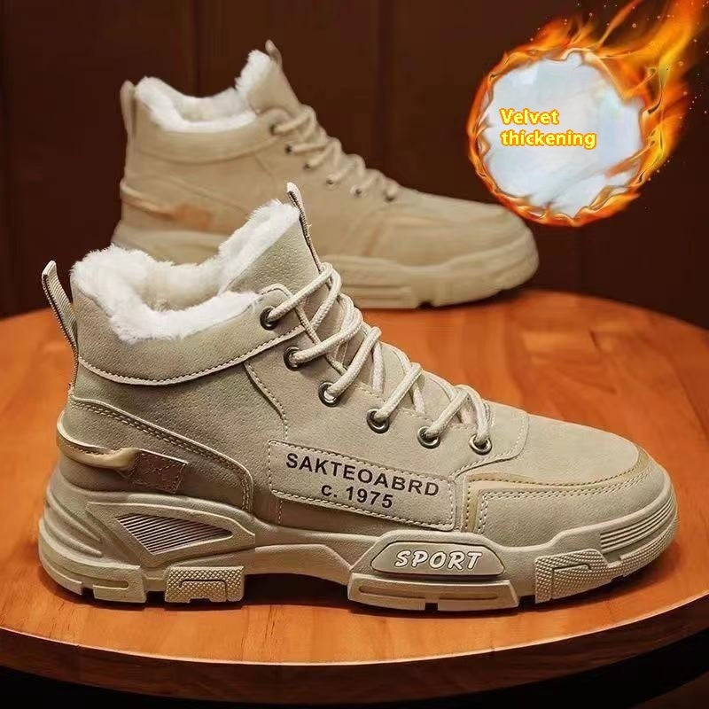 Bottes Martin : Bottes de neige imperméables doublées en polaire pour hommes